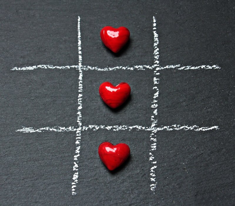 red heart shaped decors on gray textile