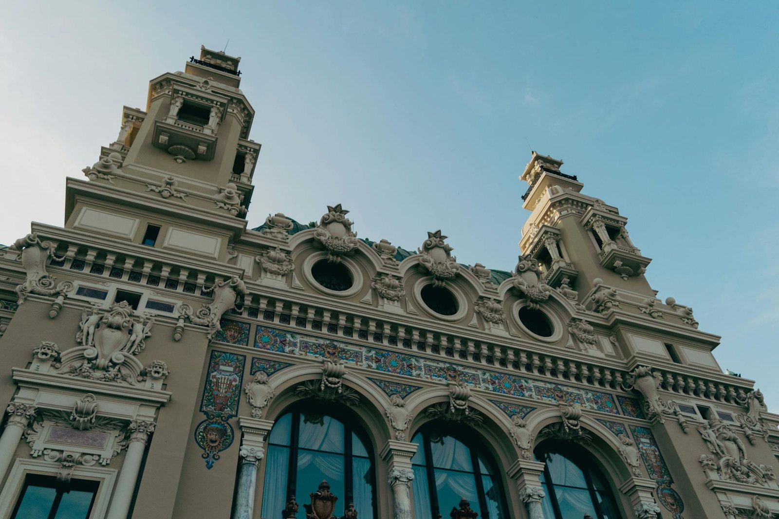 Stunning view of the ornate architecture in Monte Carlo, Monaco during a sunny summer day.