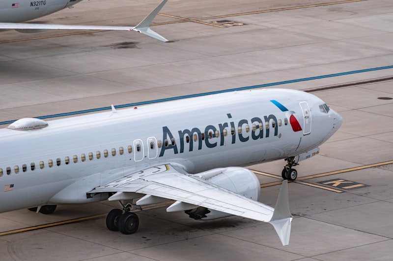 An american airlines jet sitting on the tarmac