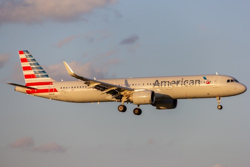 An american airlines plane flying in the sky